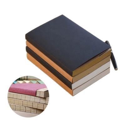 China Easy Writing 300 Pages Handmade A5 Binding Sewn Plain Blank Kraft Paper Binding Notebook Paper Cheap Diary for sale