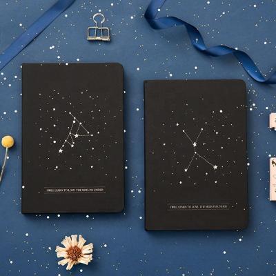 China Customizable Dairy Hardcover Easy Enrollment Customized Zodiac Journal Suppliers A5 Black Hardcover Notebook Creative Decoration Girls for sale