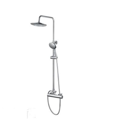 China With Sliding Bar Brass Round Economy Shower System With Hot And Cold Mixer Tap Faucet for sale