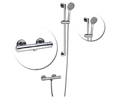 China Without Slide Bar WRAS APPROVED Slider Bar On Off Control Head Brass Thermostatic Shower Valve for sale