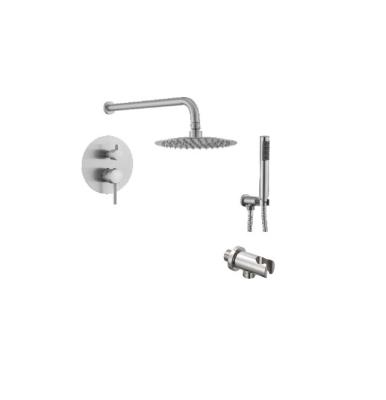 China Hot Sale OEM Sliding Bar Chrome Finish Bathroom Wall Mounted Shower Faucet Ceramic Brass Concealed Bath Shower Mixer Tap Faucet for sale