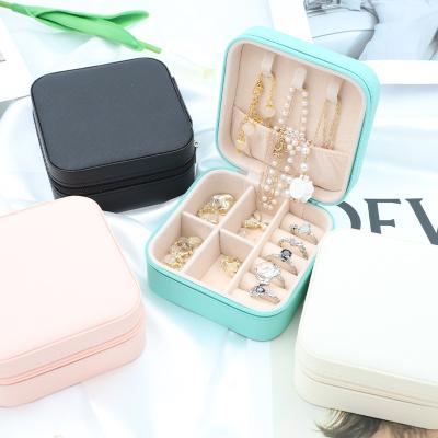 China Luxury Velvet/PU Luxury Leather+Plastic Luxury Packaging Ring Jewelry Display Organizer Graduation Gift Box Jewelry Factory Price Small for sale