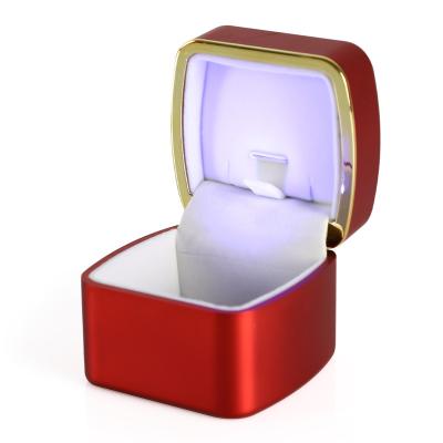 China For Wedding Engagement Gift Ring Packging Christmas Heart Ornament Gift Storage Ring Organizer Jewelery Boxes High-end Logo Gift Box Jewelry Packaging With Light for sale