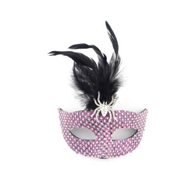 China Party Use Feather Face Masks Party Halloween Eco - Friendly Half Face Mask High Quality for sale