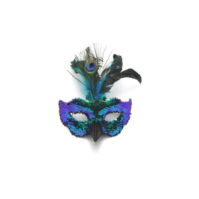 China The other side 2021 princess flower mask feather mask rhinestone lily sequins lace for costume party for sale