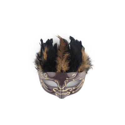 China Brown Handmake Gold FeatherMask Environmental Friendly Drawing Sparkles for sale