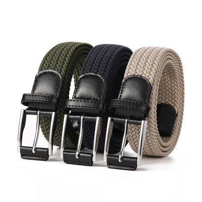 China High End Commercial Woven Casual Belt Customized Man Belt Wholesale, Elastic Woven Canvas Golf Belt for sale