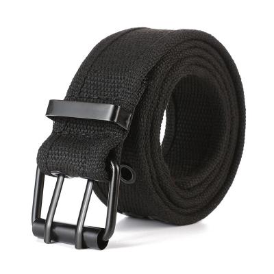 China Double-needle cross punk belt comfortable men's casual woven belt canvas jumpsuits for sale