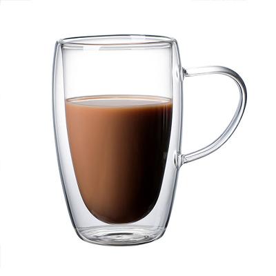 China L Wholesale Viable Handmade Heat Resistant Double Wall Glass Mug for sale