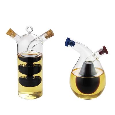 China Two Kinds Of Creative Glass Jar Seasoning Bottles Of Oil And Water Separator Salad Dressing for sale