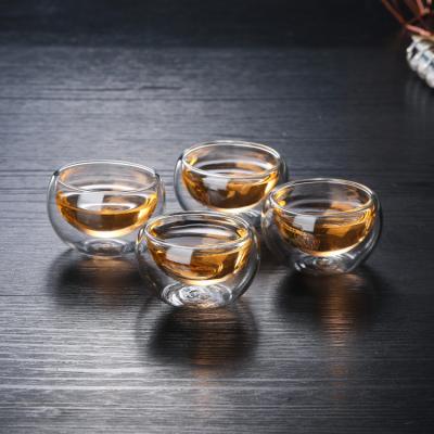 China Clear 50ml High Borosilicate Sustainable Pyrex Double Wall Glass Cups Tea Cup for sale