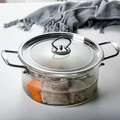 China High Sustainable Clear Borosilicate Glass Cooking Pot With Lid Soup Pot Dinner Set Dinnerware Sets Dinnerware Cutlery Set for sale