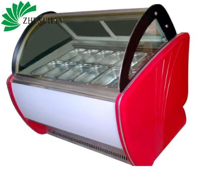 China Single-temperature 16 Pans Ice Cream Showcase Freezer Gelato Showcase for sale