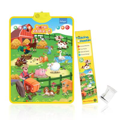 China Teaching& AG07 Farm Animal Study Talking Poster Learning Diagram Fun Facts Of Each Animal In Farm Funny Game To Find Animals Toy for sale