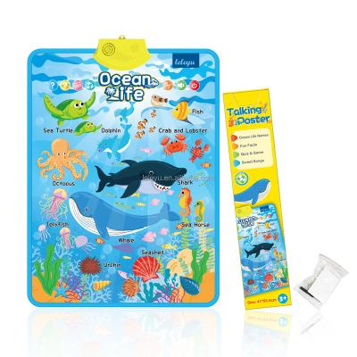 China Teaching& Learning Ocean Animals AG06 Talking Marine Life Chart Poster Fun Facts of Every Animal in the Sea Funny Game to Find Sea Animals Play for sale