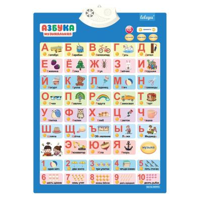 China Learning& Cheap Factory Direct Teaching WG9913-2 Learner Toy Russian ABC Learning Poster Alphabet Educational Poster Talking Toys Poster for sale