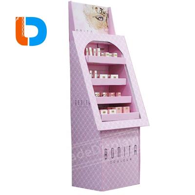 China Single Sided Cosmetic Product Makeup Eyelash Eyewear Nail Polish Lipstick Paper Cardboard Display Stand for sale