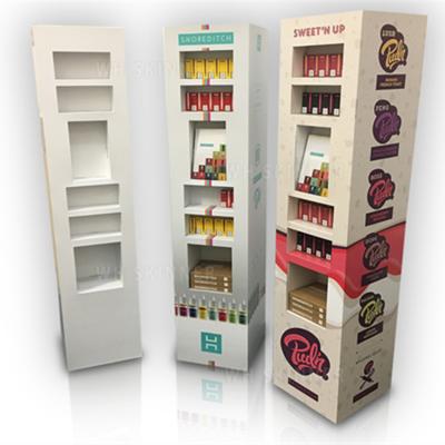 China Full Design Single Sided Cardboard Kit Display With Shelves And Leaflet Rack Column Cardboard FSDU for sale