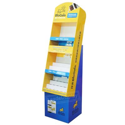 China Professional Customized Single Sided Drug Cardboard Advertising Display Stand For Pharmacy for sale