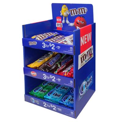 China Single Sided Manufacturer Custom Design Advertising Cardboard Display Rack Pop Cardboard Countertop Snacks Display for sale