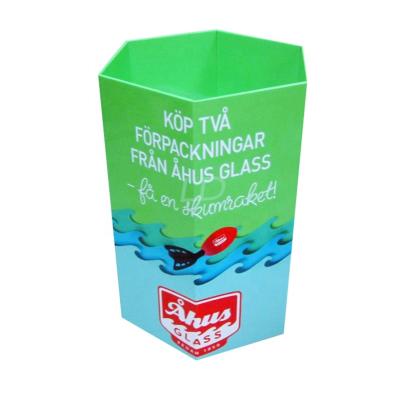 China Customized Chef Display Trash Bins Recycling Custom Cabinet Cardboard Bin Cardboard Bin For Bottle Drinks In Supermarket for sale