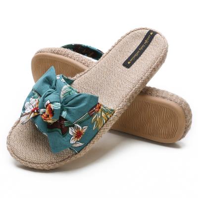 China Fashion Trend Women's Cork Hawaiian Bohemia Floral House Slide Arch Support Slides Slippers for sale