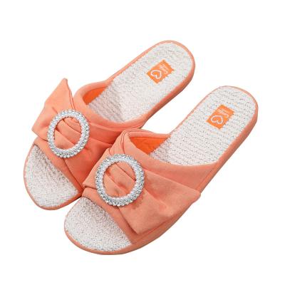 China Antistatic Wholesale Foot Rubz Towel Midsole With Round Jewels Design Ladies Fashion Slips Slippers for sale