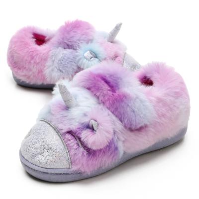 China Fashion trend 3D design of cute animal magic colorful plush with the next bling bling ladies slippers for sale