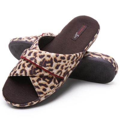 China Wholesale Fashion Trend Leopard Print Style 4 Colors To Choose With Arch Support Slippers For Women for sale