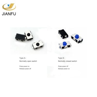 China Contacts sealed smd 2 rubber pin normally closed structure NC button tact switch for sale