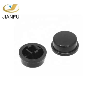 China 13x13mm Slip On Mounting Black Round Push Switch Cap 13x13 Mm for sale