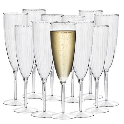 China Disposable plastic 6oz/9oz champagne flutes for sale