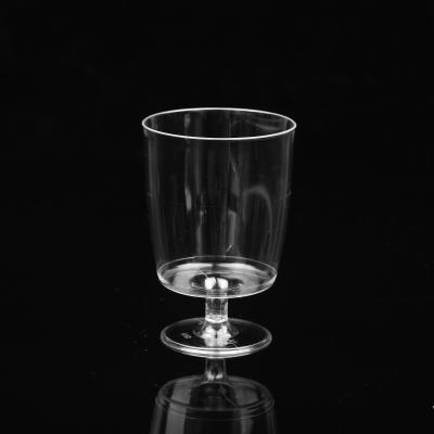 China 7 oz disposable disposable plastic wine glasses, clear plastic wine glasses for sale