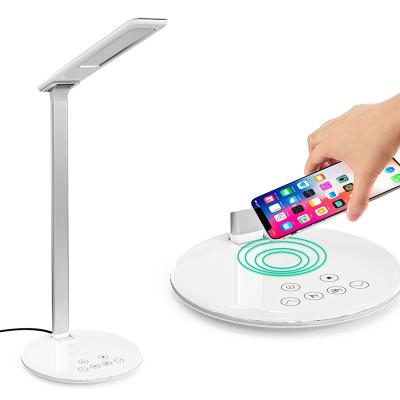 China Cheapest Price Mobile Phone Fast Wireless Charger Lamp with Adjustable Lighting Colors and Brightness LED Desk Lamp for Home Use for sale