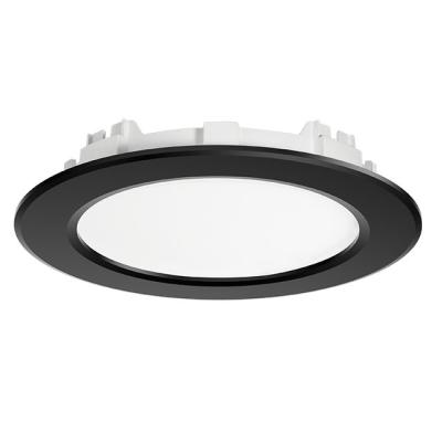 China CCT Modern Smart Switchable Microwave Detector Super Slim Matte Black LED Bezel Compact Panel Downlight for sale