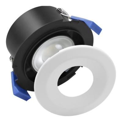 China 6W LED Lighting Accessory Dimmable Black Ring Aluminum Die-Casting Indoor Led Housing 2CCT Ring Black 3000K+4000K Dimmable Downlight for sale