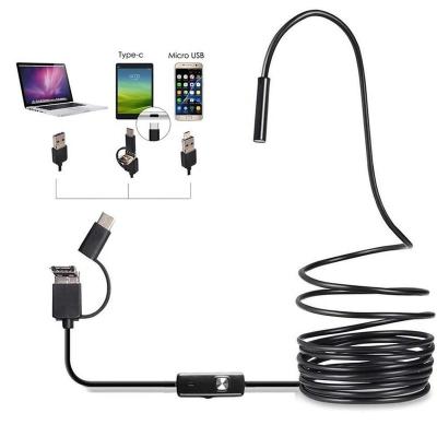 China 8MM Waterproof/Waterproof Type-C 6 LED USB Endoscope Endoscope Camera PC 3 in1 2M Soft Cable Android Inspection for sale