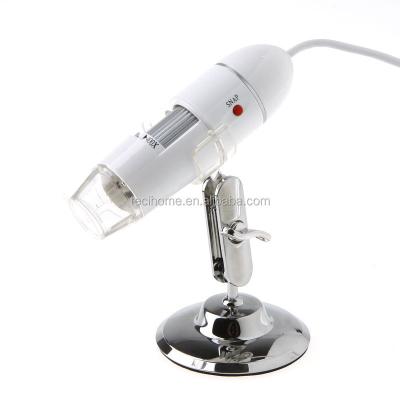 China White Portable 400X 8 LED USB Digital Microscope Microscopio Magnifier Camera with Stand U400X for sale