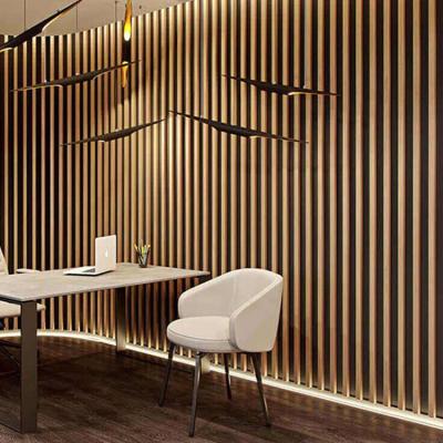 China New Style MDF Sound Absorbing Wooden Slat Wall Effect Acoustic Panels For Interior Decoration Wall And Ceiling for sale