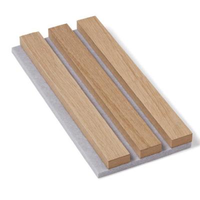 China Hot Selling Sound Absorbing Effect Decorative Fire Retardant Sound Absorbing Polyester MDF Wall Slat Acoustic Floor Panel for sale