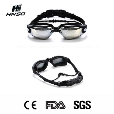 China Anti Fog / Waterproof / UV Protected Clear No Leak Anti - Fog UV Triathlon Swimming Goggles With Earplugs for sale