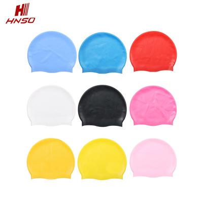 China OEM durable high quality cheap custom logo printed colorful nude silicone waterproof adult swimming cap for sale