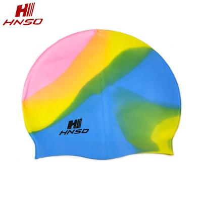 China 2018 New Custom Logo Durable High Elasticity Waterproof Adult Swimming Cap Hearing Protection For Long Hair for sale