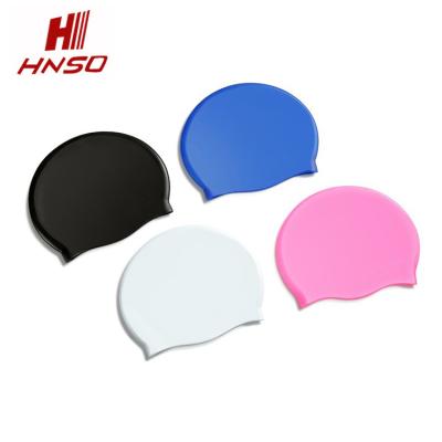 China Custom Hot Sales Silicone Logo Swimming / Diving Swim Cap No Minimum For Long Hair for sale