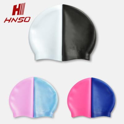 China Durable High Elasticity Cheap Custom Printed Logo 100% Silicone Swim Cap Cap Nude Cheap Swimming Caps for sale