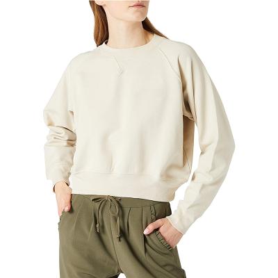 China Crewneck Sweatshirts 2021 New Trend QUICK DRY Casual Pullover Women Crop Top 100% Cotton Long Sleeve Sweatshirt Women for sale