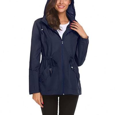 China Hooded Windproof Zip Windproof Jacket Women Lightweight Casual Women's Jackets for sale