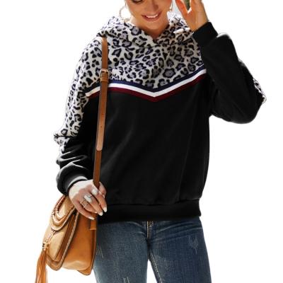 China New Arrival Autumn Winter Casual Women QUICK DRY Fleece Hoodies Leopard Print Women's Long Sleeve Hoodies for sale