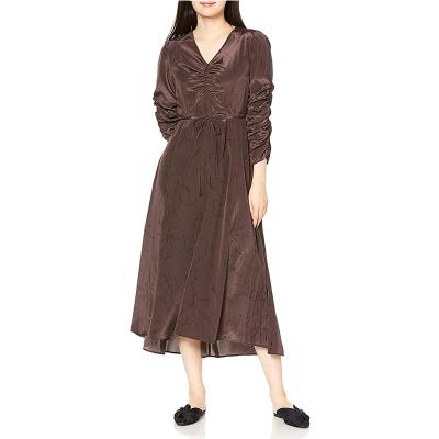 China Anti-Wrinkle New Arrival Plus Size Printed Dress Ladies Loose Fit Casual Dress Elegant Maxi Long Dress Women for sale