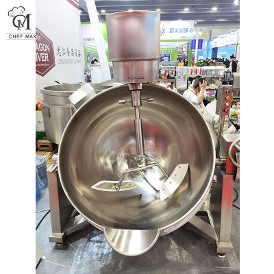 China Bakery Chefmax 300L Gas Kettle Steamer Double Jacketed Kettle Mixer Food Cooking Industrial Jacketed Kettle zu verkaufen